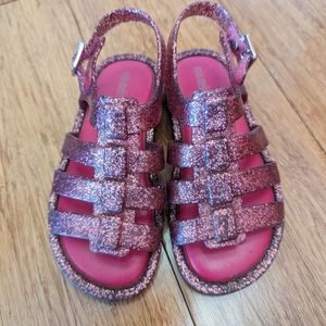 Glittery Pink Mini Melissa Sandals